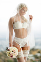 Anikka Albrite posing in her incredible wedding outfit