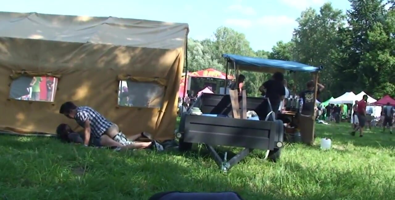 Casual sex at a rock festival recorded to voyeur camera